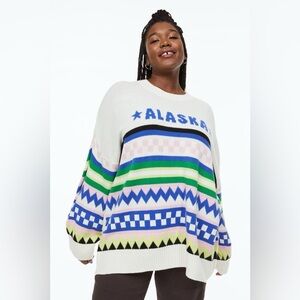 H&M Alaska OVERSIZED JACQUARD-KNIT SWEATER Women’s Plus Size 4x